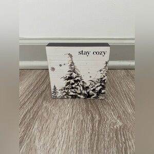 “Stay Cozy” Winter Block Decor